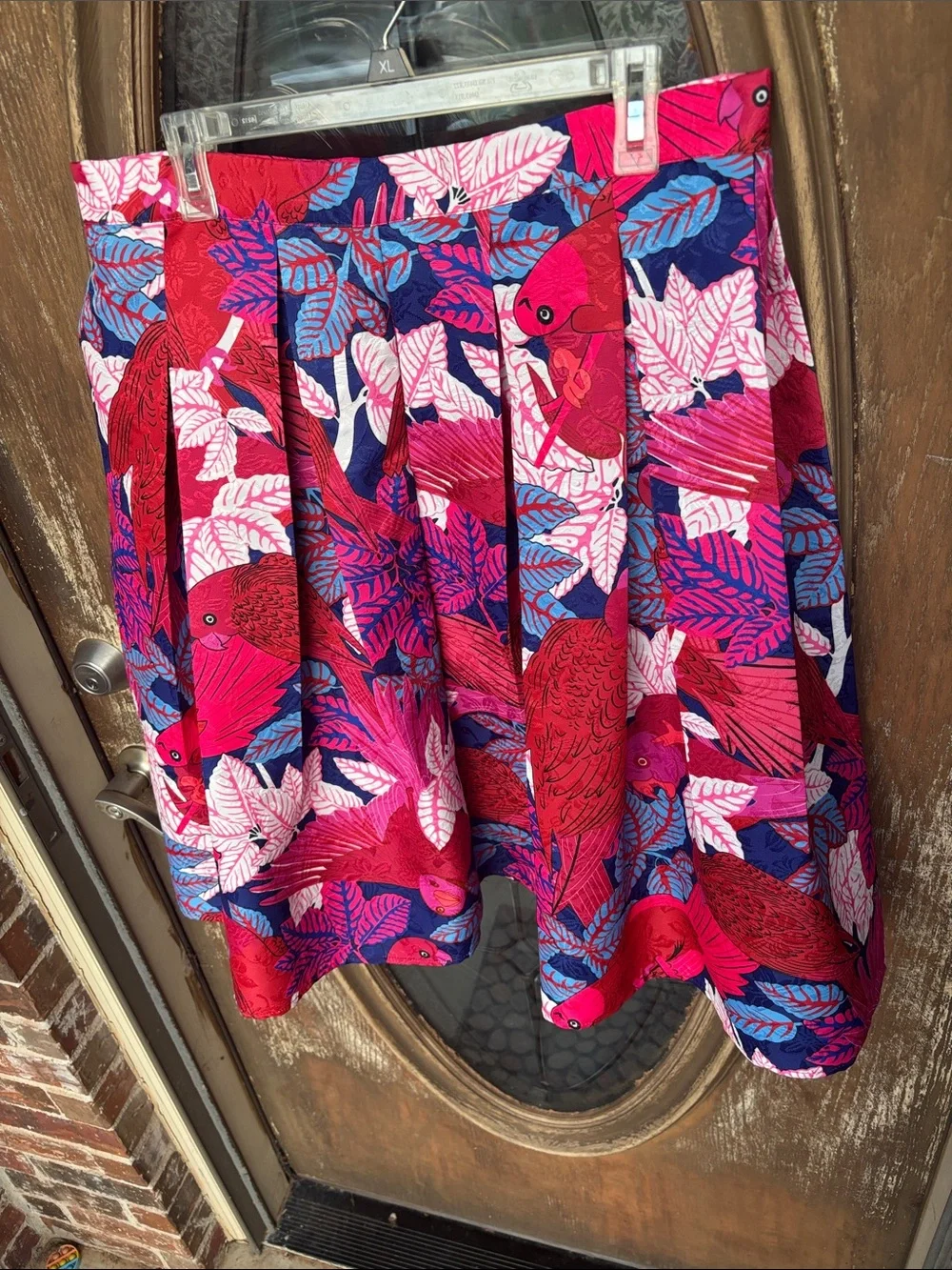 ModCloth pleated parrot skirt! Size XL